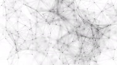 Beyaz arka planda siyah pleksus. Döngülü canlandırma