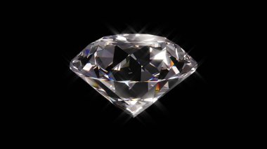 Siyah arka planda ışıldayan elmas. 3d hazırlayıcı.