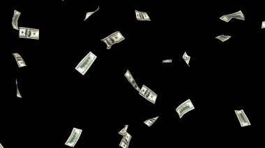 100 dolarlık banknotlar patladı. 3d hazırlayıcı.
