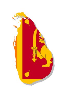 Sri Lanka - Flag inscribed in the contour of the country. Vector illustration. clipart