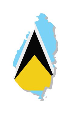 Saint Lucia - Flag inscribed in the contour of the country. Vector illustration. clipart