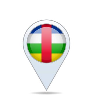 CAR - flag pin for map. Vector illustration. clipart