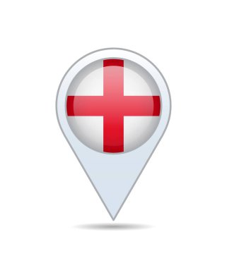 İngiltere - haritaya bayrak. Vektör illüstrasyonu.