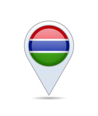 Gambia - flag pin for map. Vector illustration. clipart