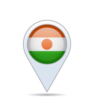 Niger - flag pin for map. Vector illustration. clipart