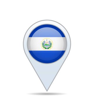 El Salvador - haritaya bayrak rozeti. Vektör illüstrasyonu.