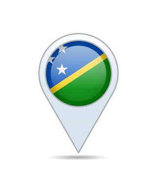 Solomon Islands - flag pin for map. Vector illustration. clipart