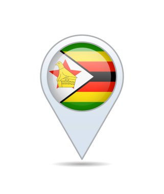 Zimbabwe - flag pin for map. Vector illustration. clipart