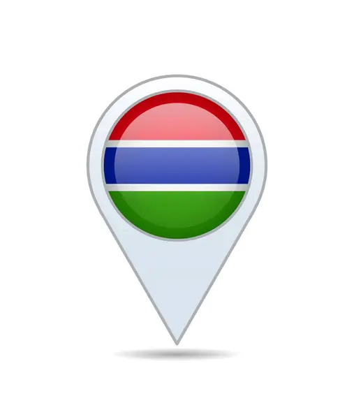 stock vector Gambia - flag pin for map. Vector illustration.