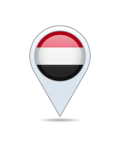 stock vector Yemen - flag pin for map. Vector illustration.