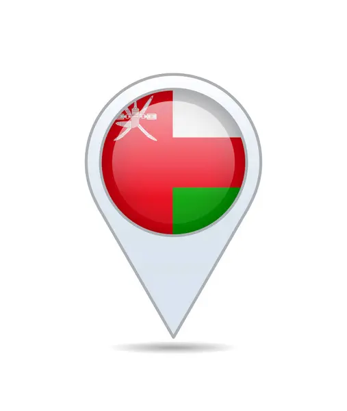 stock vector Oman - flag pin for map. Vector illustration.