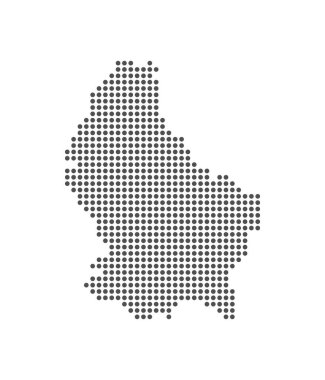 Lüksemburg Noktalı Harita. Harita Noktalar tarafından oluşturuldu. Vektör İllüstrasyonu