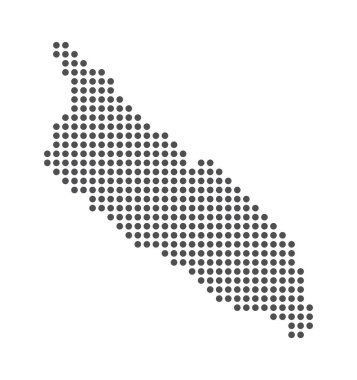 Aruba - Noktalı Harita. Harita Noktalar tarafından oluşturuldu. Vektör İllüstrasyonu