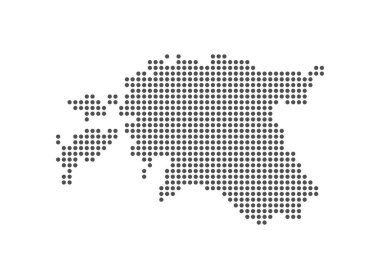 Estonya - Noktalı Harita. Harita Noktalar tarafından oluşturuldu. Vektör İllüstrasyonu