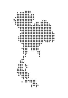 Tayland Noktalı Haritası. Harita Noktalar tarafından oluşturuldu. Vektör İllüstrasyonu