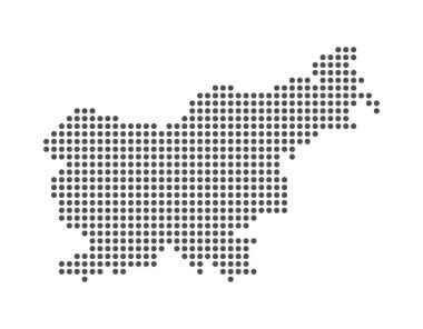 Slovenya - Noktalı Harita. Harita Noktalar tarafından oluşturuldu. Vektör İllüstrasyonu
