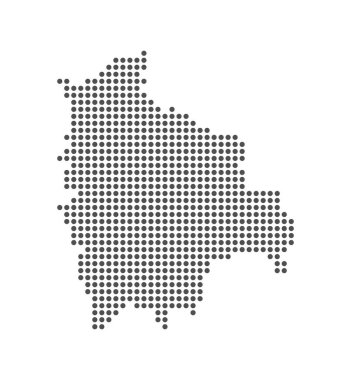 Bolivya - Noktalı Harita. Harita Noktalar tarafından oluşturuldu. Vektör İllüstrasyonu