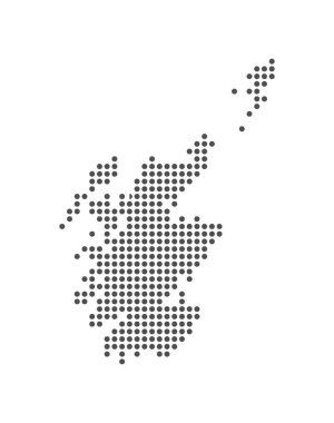 İskoçya Noktalı Harita. Harita Noktalar tarafından oluşturuldu. Vektör İllüstrasyonu