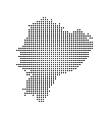 Ekvador - Noktalı Harita. Harita Noktalar tarafından oluşturuldu. Vektör İllüstrasyonu