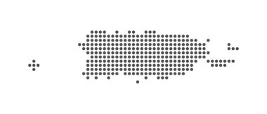 Porto Riko Noktalı Harita. Harita Noktalar tarafından oluşturuldu. Vektör İllüstrasyonu