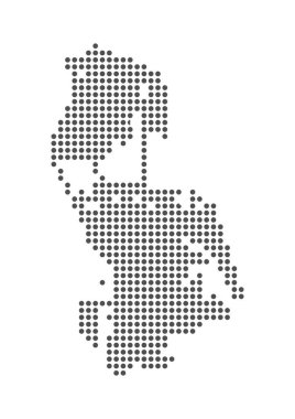 Makao Noktalı Harita. Harita Noktalar tarafından oluşturuldu. Vektör İllüstrasyonu