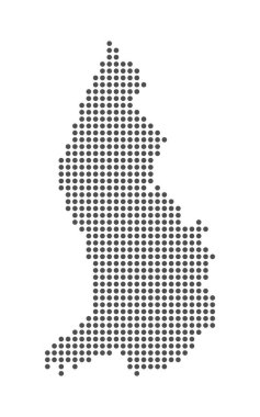 Lihtenştayn - Noktalı Harita. Harita Noktalar tarafından oluşturuldu. Vektör İllüstrasyonu
