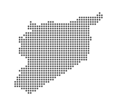 Suriye - Noktalı Harita. Harita Noktalar tarafından oluşturuldu. Vektör İllüstrasyonu