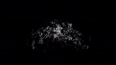 Siyah arkaplan üzerine beyaz notaların patlaması.