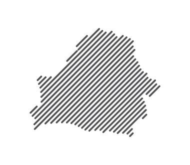 Belarus - Çizgilerle oluşturulan ülke haritası. Vektör İllüstrasyonu.