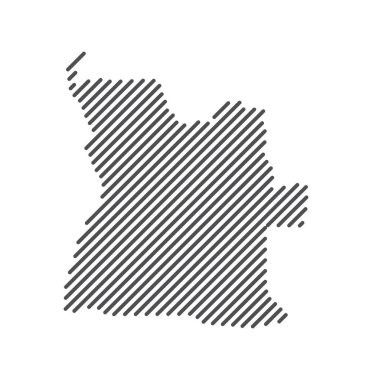 Angola - Çizgilerle oluşturulan ülke haritası. Vektör İllüstrasyonu.