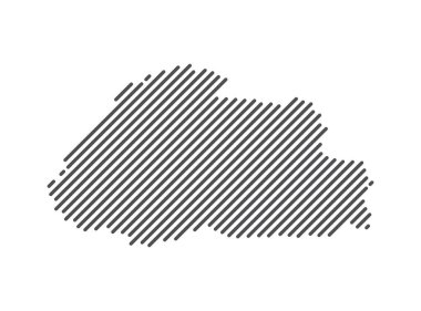 Butan, ülkenin çizgilerle oluşturulmuş haritası. Vektör İllüstrasyonu.