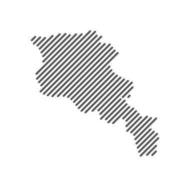 Ermenistan - Çizgilerle oluşturulan ülke haritası. Vektör İllüstrasyonu.