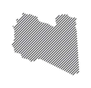 Libya - Çizgilerle oluşturulan ülke haritası. Vektör İllüstrasyonu.