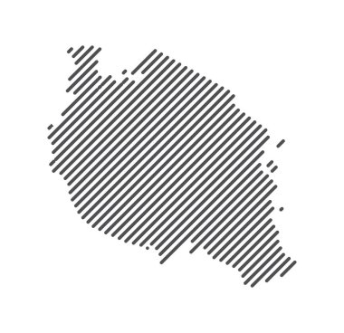 Tanzanya - Çizgilerle oluşturulan ülke haritası. Vektör İllüstrasyonu.