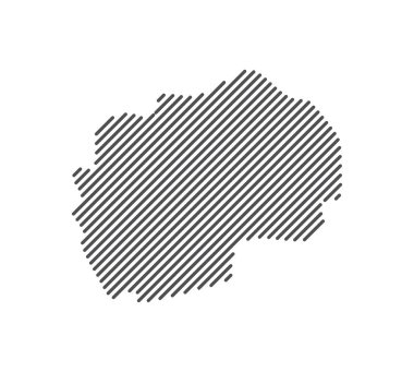 Makedonya - Çizgilerle oluşturulan ülke haritası. Vektör İllüstrasyonu.