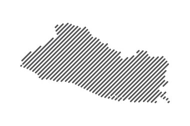 El Salvador, ülkenin çizgilerle oluşturulmuş haritası. Vektör İllüstrasyonu.