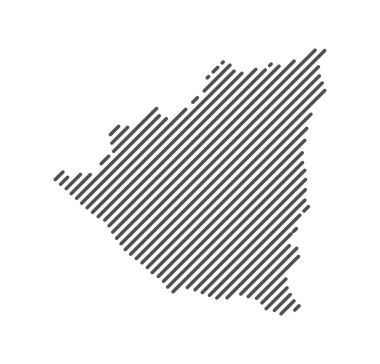 Nikaragua - Çizgilerle oluşturulan ülke haritası. Vektör İllüstrasyonu.