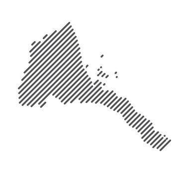 Eritre - Çizgilerle oluşturulan ülke haritası. Vektör İllüstrasyonu.