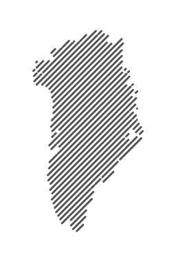 Grönland - Çizgilerle oluşturulan ülke haritası. Vektör İllüstrasyonu.