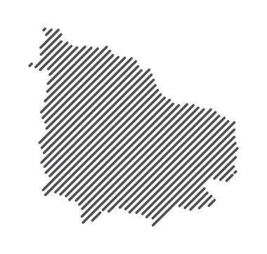 Norfolk Adası - Çizgilerle oluşturulan ülke haritası. Vektör İllüstrasyonu.