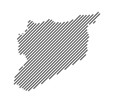 Suriye - Çizgilerle oluşturulan ülke haritası. Vektör İllüstrasyonu.