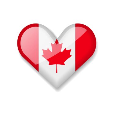 Kanada - Kalpte Parlak Bayrak. Vektör İllüstrasyonu.