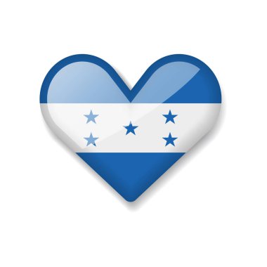 Honduras - Shiny Flag in the Form of Heart. Vector Illustration. clipart