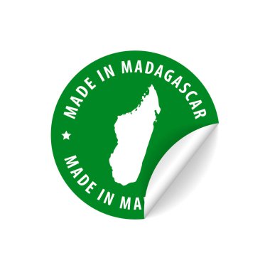Madagaskar yapımı - Şehir Haritası Etiketi. En iyi kalite. Orijinal ürün. Vektör illüstrasyonu.