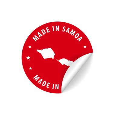Samoa yapımı - Şehir Haritası Etiketi. En iyi kalite. Orijinal ürün. Vektör illüstrasyonu.