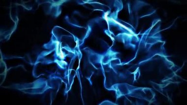 Siyah arka planda mavi ateş alevi. Kusursuz döngü