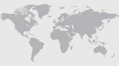 Dünya haritasında Suudi Arabistan. 4K canlandırması.