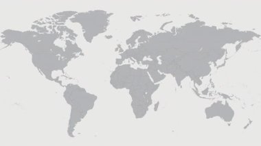 Dünya haritasında Cezayir. 4K canlandırması.