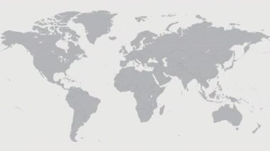 Dünya haritasında Peru. 4K canlandırması.
