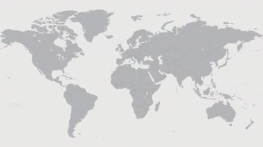 Dünya haritasında Çin. 4K canlandırması.